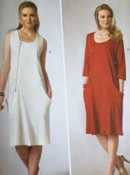 6213 BUTTERICK KATHERINE TILTON EZ PULLOVER SLEEVES OR NOT KNIT JUMPER, DRESS PATTERN 8-16, 16-24 choice uncut